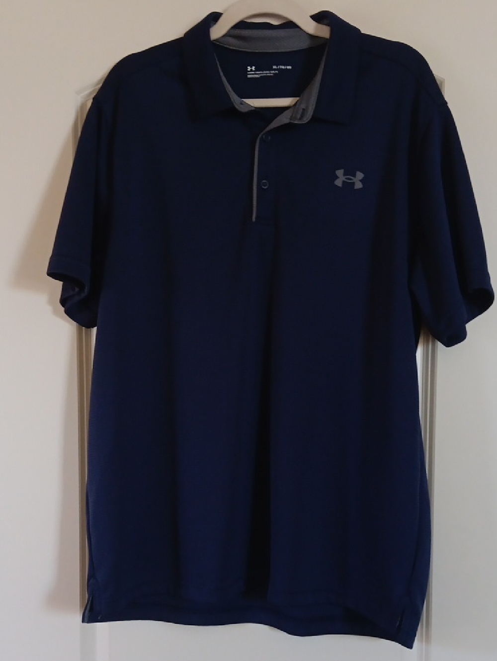 Under Armour Men’s Dark Blue Polo with Gray Accents